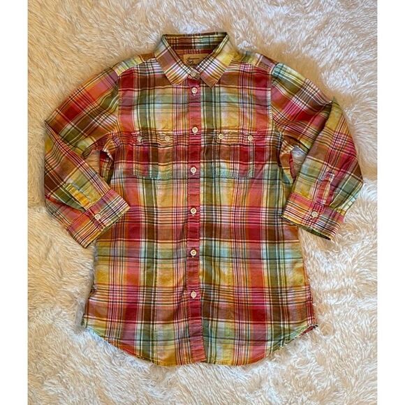 American Eagle Outfitters SZ S/P Woman’s JR Button Down Plaid Top - Picture 3 of 10